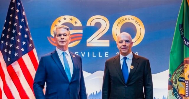 Bessent Meets Russian Finance Minister at G20 as Peace Push Intensifies