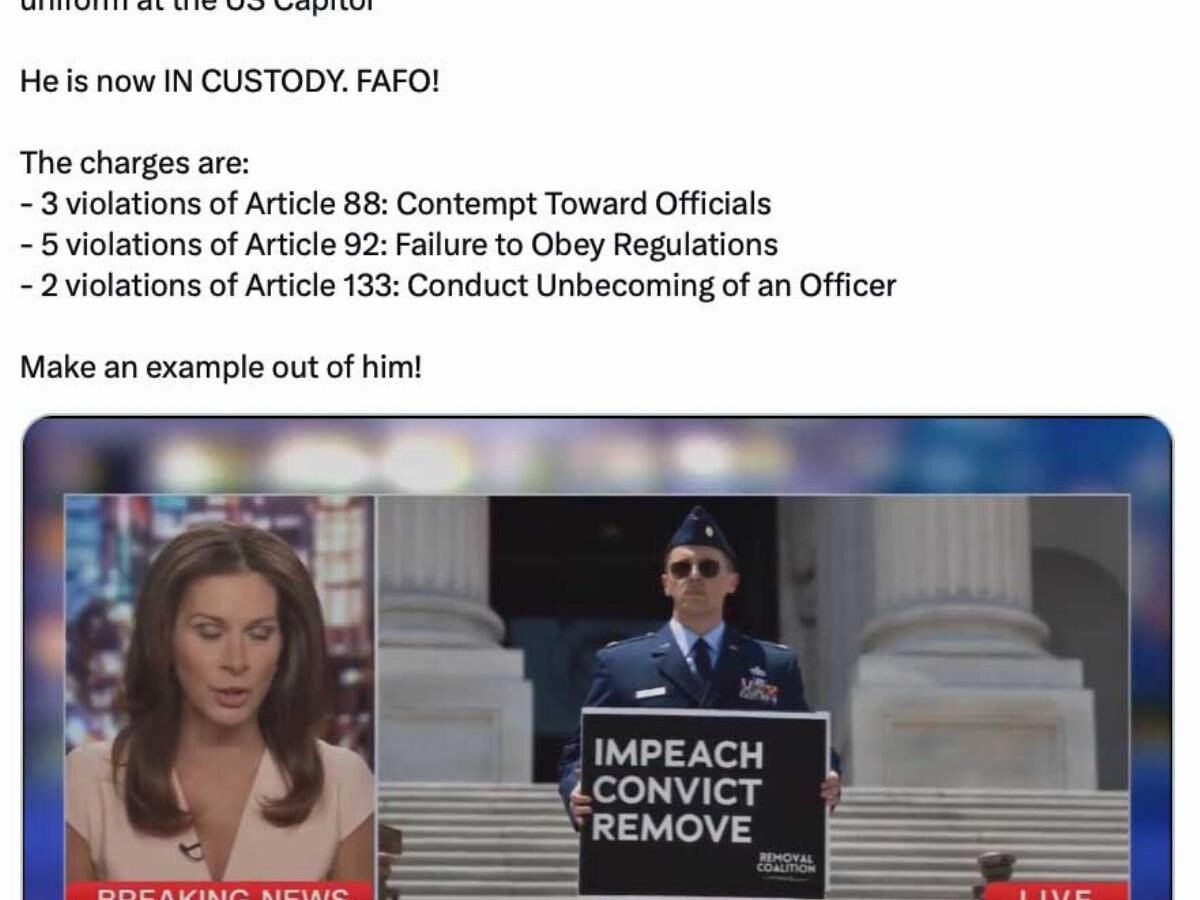 USAF Major Faces Court-Martial After CNN Interview on Capitol Steps Protest