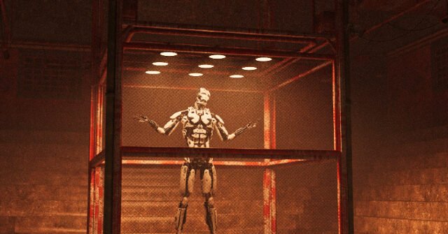 Influencer Frankie Lapenna Gets Kicked to the Floor by Six-Foot Robot in First-of-Its-Kind Cage Fight
