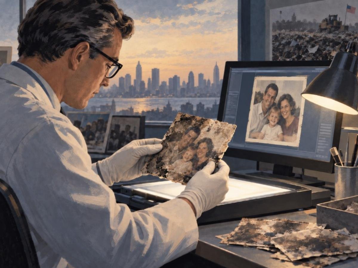 He Restored 3,000 Photos Blown From the Twin Towers. Then He Had to Read the Backs.