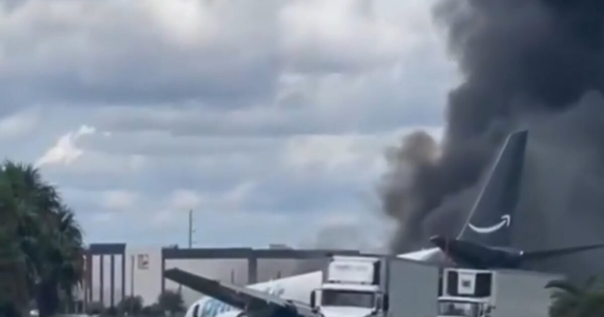 Amazon Cargo Plane Bursts Into Flames After Overshooting Miami Runway; At Least 5 Dead