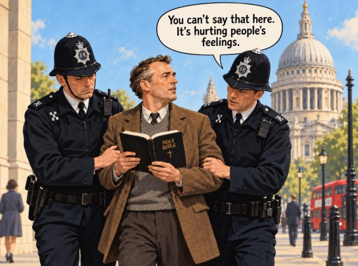 UK Street Preachers Arrested for Quoting the Bible: Christian Nation or Free Speech Graveyard?