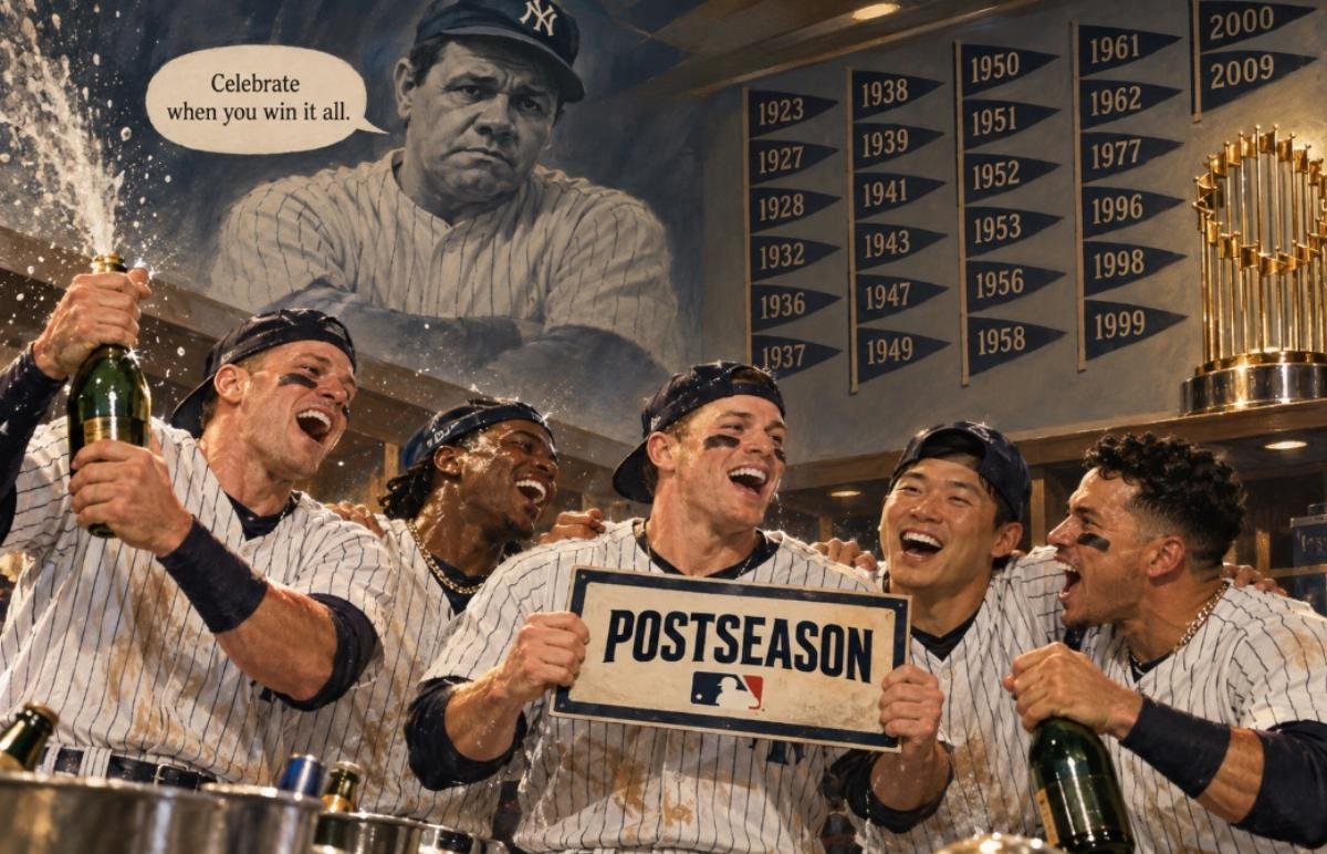 Yankees Spray Champagne for a Wild Card Berth, and Some Fans Are Furious