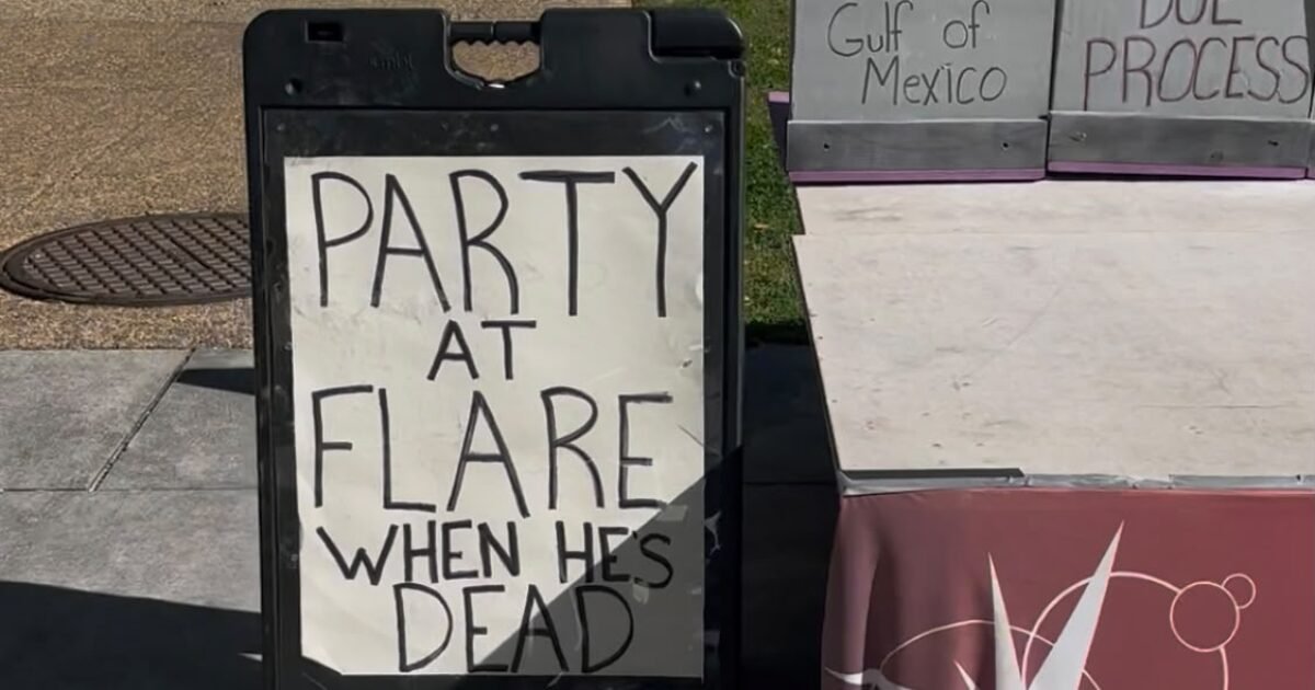 Gateway Pundit Says D.C. Protest Group FLARE Has a Sign Reading 'Party at FLARE When He's Dead'